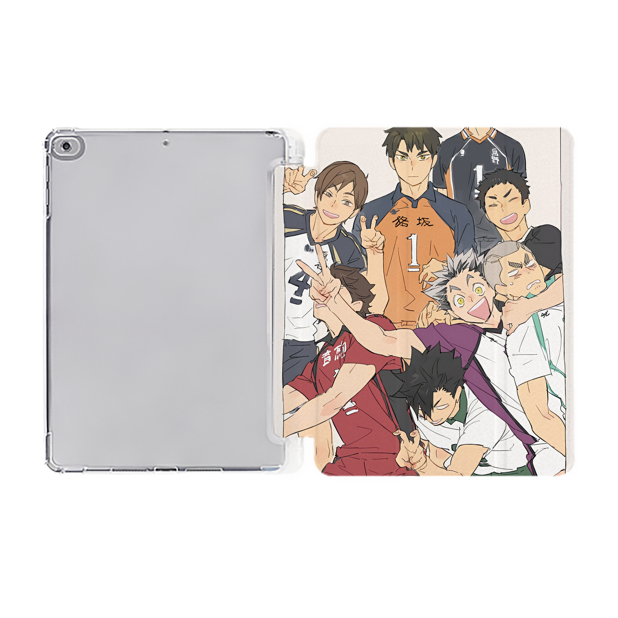 （画像用） ハイキュー!! Haikyu!! IPad ケース ペン収納付き 三つ折りスタンド PUレザー×シリコン 対応機種9.5/10.5/10.9インチ